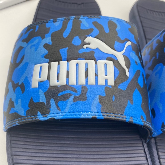 PUMA Men\'s Cool Cat Camo Sandals Royal Blue Size 13